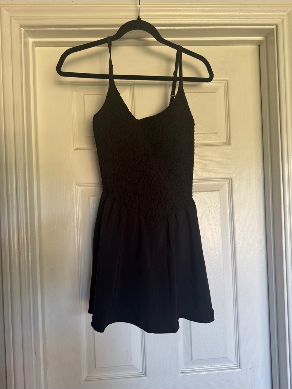 American Eagle Outfitters Black Smocked Mini ATHLETIC Dress